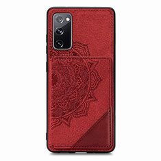 Coque Ultra Fine Silicone Souple Housse Etui avec Aimante Magnetique S03D pour Samsung Galaxy S20 FE 5G Rouge