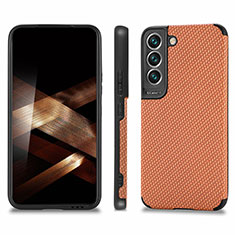 Coque Ultra Fine Silicone Souple Housse Etui avec Aimante Magnetique S03D pour Samsung Galaxy S24 Plus 5G Marron