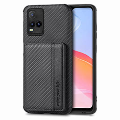 Coque Ultra Fine Silicone Souple Housse Etui avec Aimante Magnetique S03D pour Vivo Y21 Noir