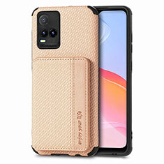 Coque Ultra Fine Silicone Souple Housse Etui avec Aimante Magnetique S03D pour Vivo Y21 Or