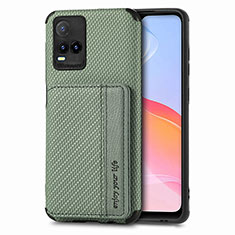 Coque Ultra Fine Silicone Souple Housse Etui avec Aimante Magnetique S03D pour Vivo Y21 Vert