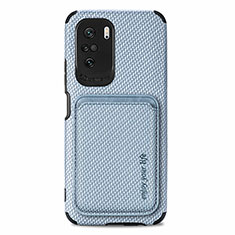 Coque Ultra Fine Silicone Souple Housse Etui avec Aimante Magnetique S03D pour Xiaomi Mi 11i 5G Bleu