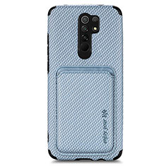 Coque Ultra Fine Silicone Souple Housse Etui avec Aimante Magnetique S03D pour Xiaomi Poco M2 Bleu