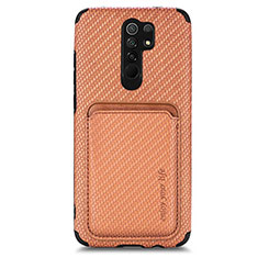 Coque Ultra Fine Silicone Souple Housse Etui avec Aimante Magnetique S03D pour Xiaomi Poco M2 Marron