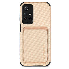 Coque Ultra Fine Silicone Souple Housse Etui avec Aimante Magnetique S03D pour Xiaomi Poco M4 Pro 5G Or