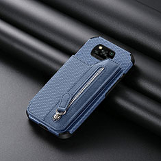 Coque Ultra Fine Silicone Souple Housse Etui avec Aimante Magnetique S03D pour Xiaomi Poco X3 Bleu