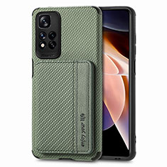 Coque Ultra Fine Silicone Souple Housse Etui avec Aimante Magnetique S03D pour Xiaomi Poco X4 NFC Vert