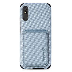 Coque Ultra Fine Silicone Souple Housse Etui avec Aimante Magnetique S03D pour Xiaomi Redmi 9AT Bleu