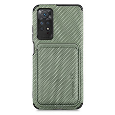 Coque Ultra Fine Silicone Souple Housse Etui avec Aimante Magnetique S03D pour Xiaomi Redmi Note 11 Pro 4G Vert