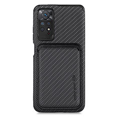 Coque Ultra Fine Silicone Souple Housse Etui avec Aimante Magnetique S03D pour Xiaomi Redmi Note 11 Pro 5G Noir