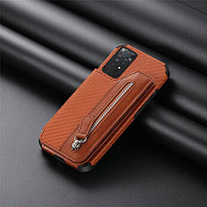 Coque Ultra Fine Silicone Souple Housse Etui avec Aimante Magnetique S03D pour Xiaomi Redmi Note 11S 4G Marron