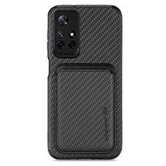 Coque Ultra Fine Silicone Souple Housse Etui avec Aimante Magnetique S03D pour Xiaomi Redmi Note 11S 5G Noir