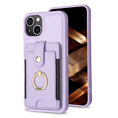 Coque Ultra Fine Silicone Souple Housse Etui avec Aimante Magnetique S04D pour Apple iPhone 14 Plus Violet Clair