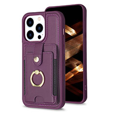 Coque Ultra Fine Silicone Souple Housse Etui avec Aimante Magnetique S04D pour Apple iPhone 15 Pro Max Violet