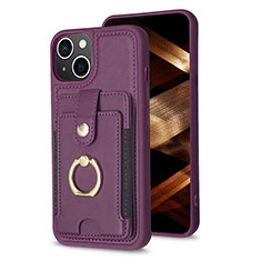 Coque Ultra Fine Silicone Souple Housse Etui avec Aimante Magnetique S04D pour Apple iPhone 15 Violet