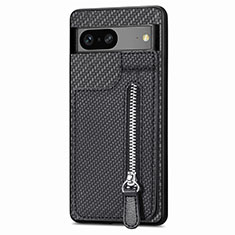 Coque Ultra Fine Silicone Souple Housse Etui avec Aimante Magnetique S04D pour Google Pixel 7a 5G Noir