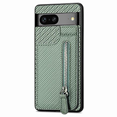 Coque Ultra Fine Silicone Souple Housse Etui avec Aimante Magnetique S04D pour Google Pixel 7a 5G Vert