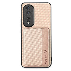 Coque Ultra Fine Silicone Souple Housse Etui avec Aimante Magnetique S04D pour Huawei Honor 80 Pro 5G Or