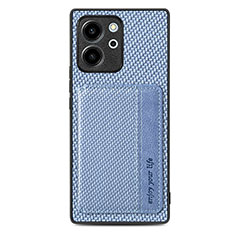 Coque Ultra Fine Silicone Souple Housse Etui avec Aimante Magnetique S04D pour Huawei Honor 80 SE 5G Bleu