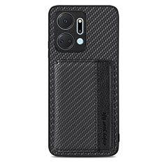 Coque Ultra Fine Silicone Souple Housse Etui avec Aimante Magnetique S04D pour Huawei Honor X7a Noir