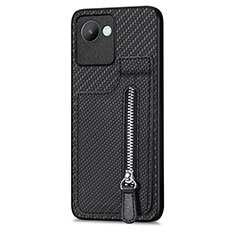 Coque Ultra Fine Silicone Souple Housse Etui avec Aimante Magnetique S04D pour Realme C30 Noir