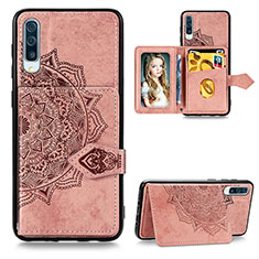 Coque Ultra Fine Silicone Souple Housse Etui avec Aimante Magnetique S04D pour Samsung Galaxy A50S Or Rose