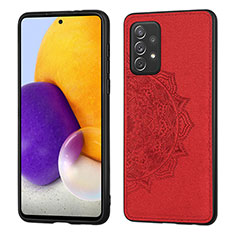 Coque Ultra Fine Silicone Souple Housse Etui avec Aimante Magnetique S04D pour Samsung Galaxy A72 5G Rouge