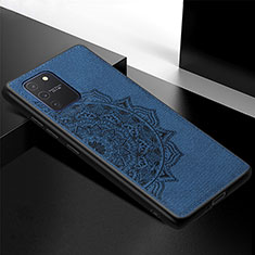 Coque Ultra Fine Silicone Souple Housse Etui avec Aimante Magnetique S04D pour Samsung Galaxy A91 Bleu