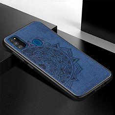 Coque Ultra Fine Silicone Souple Housse Etui avec Aimante Magnetique S04D pour Samsung Galaxy M30s Bleu