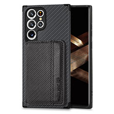 Coque Ultra Fine Silicone Souple Housse Etui avec Aimante Magnetique S04D pour Samsung Galaxy S24 Ultra 5G Noir