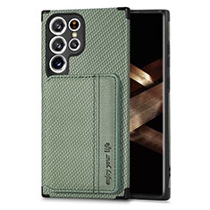 Coque Ultra Fine Silicone Souple Housse Etui avec Aimante Magnetique S04D pour Samsung Galaxy S24 Ultra 5G Vert