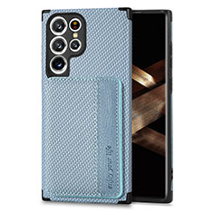 Coque Ultra Fine Silicone Souple Housse Etui avec Aimante Magnetique S04D pour Samsung Galaxy S25 Ultra 5G Bleu