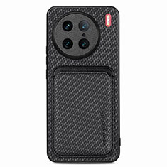 Coque Ultra Fine Silicone Souple Housse Etui avec Aimante Magnetique S04D pour Vivo X90 Pro 5G Noir