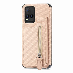 Coque Ultra Fine Silicone Souple Housse Etui avec Aimante Magnetique S04D pour Vivo Y21e Or