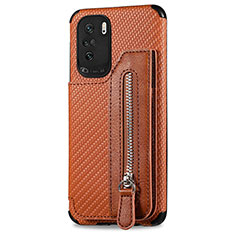 Coque Ultra Fine Silicone Souple Housse Etui avec Aimante Magnetique S04D pour Xiaomi Mi 11X Pro 5G Marron