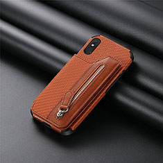 Coque Ultra Fine Silicone Souple Housse Etui avec Aimante Magnetique S04D pour Xiaomi Redmi 9AT Marron