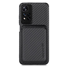 Coque Ultra Fine Silicone Souple Housse Etui avec Aimante Magnetique S04D pour Xiaomi Redmi Note 11 Pro+ Plus 5G Noir