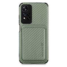 Coque Ultra Fine Silicone Souple Housse Etui avec Aimante Magnetique S04D pour Xiaomi Redmi Note 11 Pro+ Plus 5G Vert