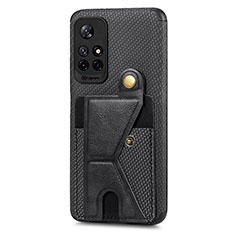 Coque Ultra Fine Silicone Souple Housse Etui avec Aimante Magnetique S04D pour Xiaomi Redmi Note 11T 5G Noir