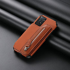 Coque Ultra Fine Silicone Souple Housse Etui avec Aimante Magnetique S04D pour Xiaomi Redmi Note 12 Pro 4G Marron