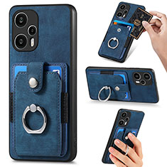 Coque Ultra Fine Silicone Souple Housse Etui avec Aimante Magnetique S04D pour Xiaomi Redmi Note 12 Turbo 5G Bleu