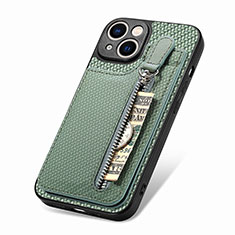 Coque Ultra Fine Silicone Souple Housse Etui avec Aimante Magnetique S05D pour Apple iPhone 15 Vert