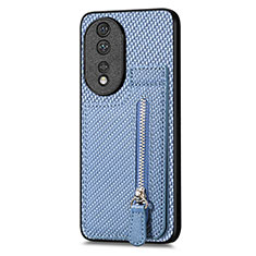 Coque Ultra Fine Silicone Souple Housse Etui avec Aimante Magnetique S05D pour Huawei Honor 80 5G Bleu