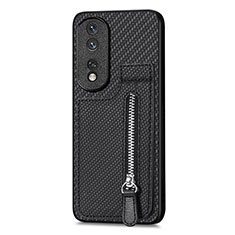 Coque Ultra Fine Silicone Souple Housse Etui avec Aimante Magnetique S05D pour Huawei Honor 80 Pro Flat 5G Noir