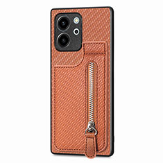 Coque Ultra Fine Silicone Souple Housse Etui avec Aimante Magnetique S05D pour Huawei Honor 80 SE 5G Marron