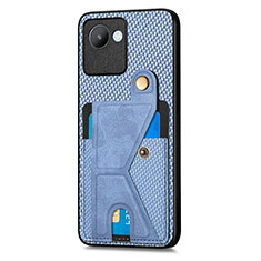 Coque Ultra Fine Silicone Souple Housse Etui avec Aimante Magnetique S05D pour Realme C30 Bleu