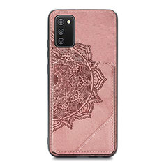 Coque Ultra Fine Silicone Souple Housse Etui avec Aimante Magnetique S05D pour Samsung Galaxy A02s Or Rose