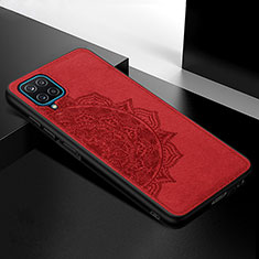 Coque Ultra Fine Silicone Souple Housse Etui avec Aimante Magnetique S05D pour Samsung Galaxy A12 Rouge