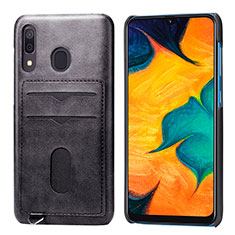 Coque Ultra Fine Silicone Souple Housse Etui avec Aimante Magnetique S05D pour Samsung Galaxy A30 Noir