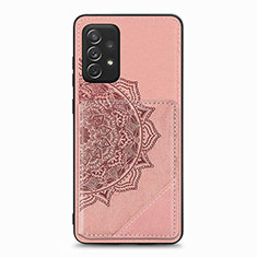 Coque Ultra Fine Silicone Souple Housse Etui avec Aimante Magnetique S05D pour Samsung Galaxy A52 4G Or Rose